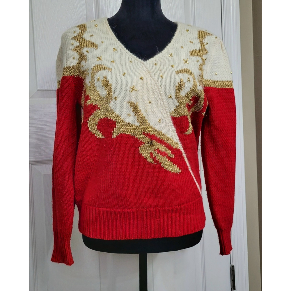 Vintage‎ 80's Dana Scott Embellished Christmas Sweater